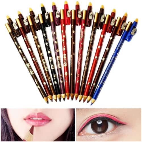 12Pcs Multi Coloured Lip Eye liner Pencil Supersavings