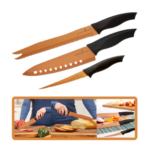 Copper Chef 3 Pcs Copper Knife Set Supersavings