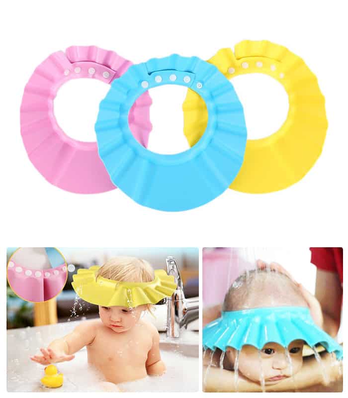 Adjustable Baby Shower Cap | Visor Hat | Baby Hair Washing