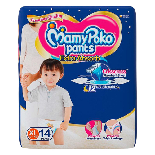 Mamypoko Pants Disposable Baby Diapers Extra Large 14 Pants - Supersavings