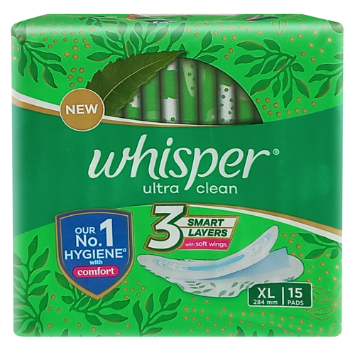 Whisper Ultra Clean XL 15 Pads - Supersavings
