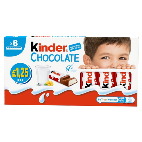 Kinder Chocolate Bar x 8 100g - Supersavings